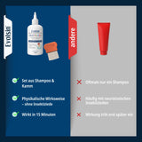 Evolsin Läuseshampoo Doppelpack mit 2 Läusekämmen für Erwachsene & Kinder