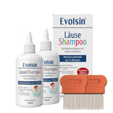 Evolsin Läuseshampoo Doppelpack mit 2 Läusekämmen für Erwachsene & Kinder