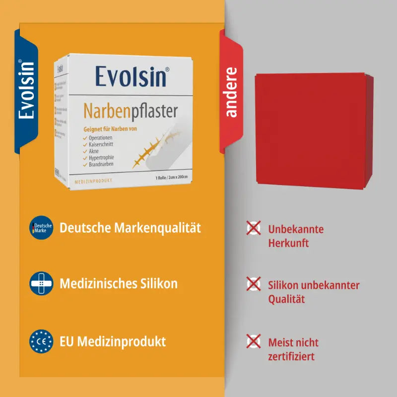 Evolsin Narbenpflaster aus medizinischem Silikon zur Narbenbehandlung