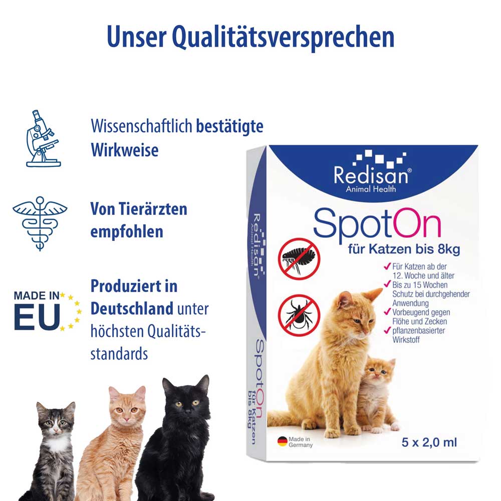 Redisan® Spot on Katze - Pflanzenbasiertes Zeckenmittel OHNE CHEMIE