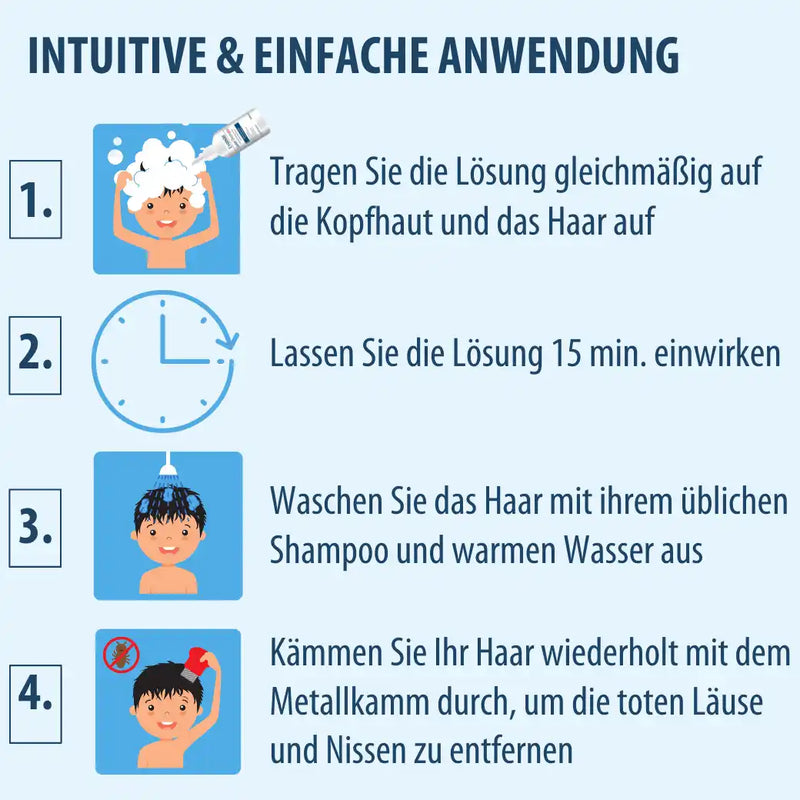 Evolsin Läuseshampoo Doppelpack mit 2 Läusekämmen für Erwachsene & Kinder