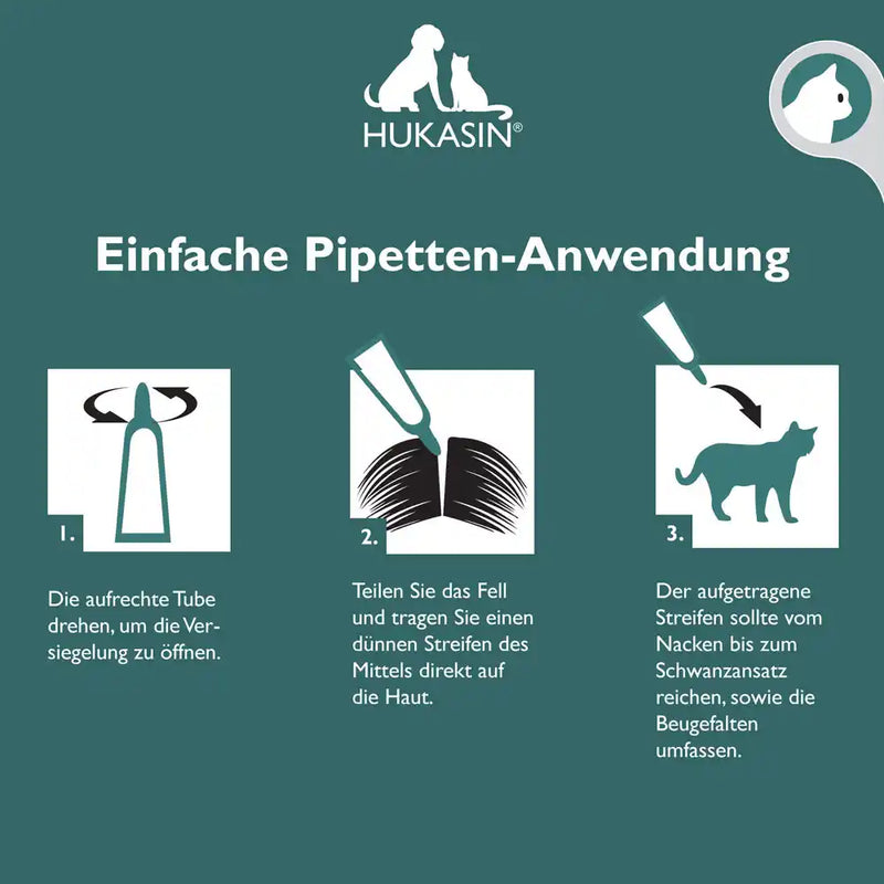 Hukasin® Spot On Katze - Zecken- und Floh Schutz